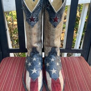 Old Gringo Red, White, and Blue Stars Stripes Patriotic Cowboy Boots